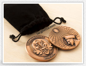 custom coins in custom bag