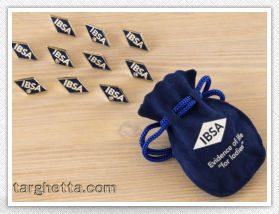 Rhinestone Lapel Pins in custom bag